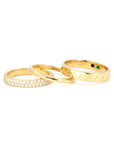 WEDDING BAND SET & DIAMOND | Yellow Gold