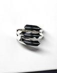 Top-down view of Embrace Ring in White Gold – A contemporary fine jewelry piece, designed with bold and avant-garde aesthetics.
