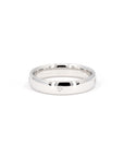 Elegant domed white gold wedding ring featuring diamonds by Bena Jewelry displayed on a plain white background fine bridal jewelry from Canada