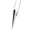 Pike Pendant in White Gold by Bena Jewelry, Montreal – A sleek and elongated gold pendant with a bold, architectural design, crafted for modern elegance.