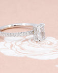 Solitaire Radiant Diamond White Gold Engagement Ring