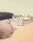 Solitaire Radiant Diamond White Gold Engagement Ring