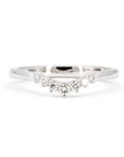 White gold diamond wedding band featuring a delicate row of natural diamonds, crafted by Bena Jewelry in Montreal, Canada, designed to pair with engagement rings.