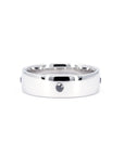 MEN WEDDING BAND BEZEL SET BLACK DIAMOND | White Gold