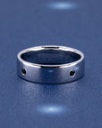 MEN WEDDING BAND BEZEL SET BLACK DIAMOND | White Gold