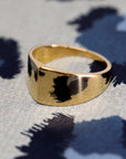 Side view of Lump Ring in Yellow Gold – A modern fine jewelry piece with a strong, sculptural presence.