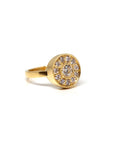 Yellow Gold Miligrain Diamond Halo Boldy Engagement Ring