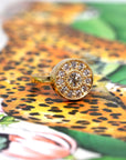 Yellow Gold Miligrain Diamond Halo Boldy Engagement Ring