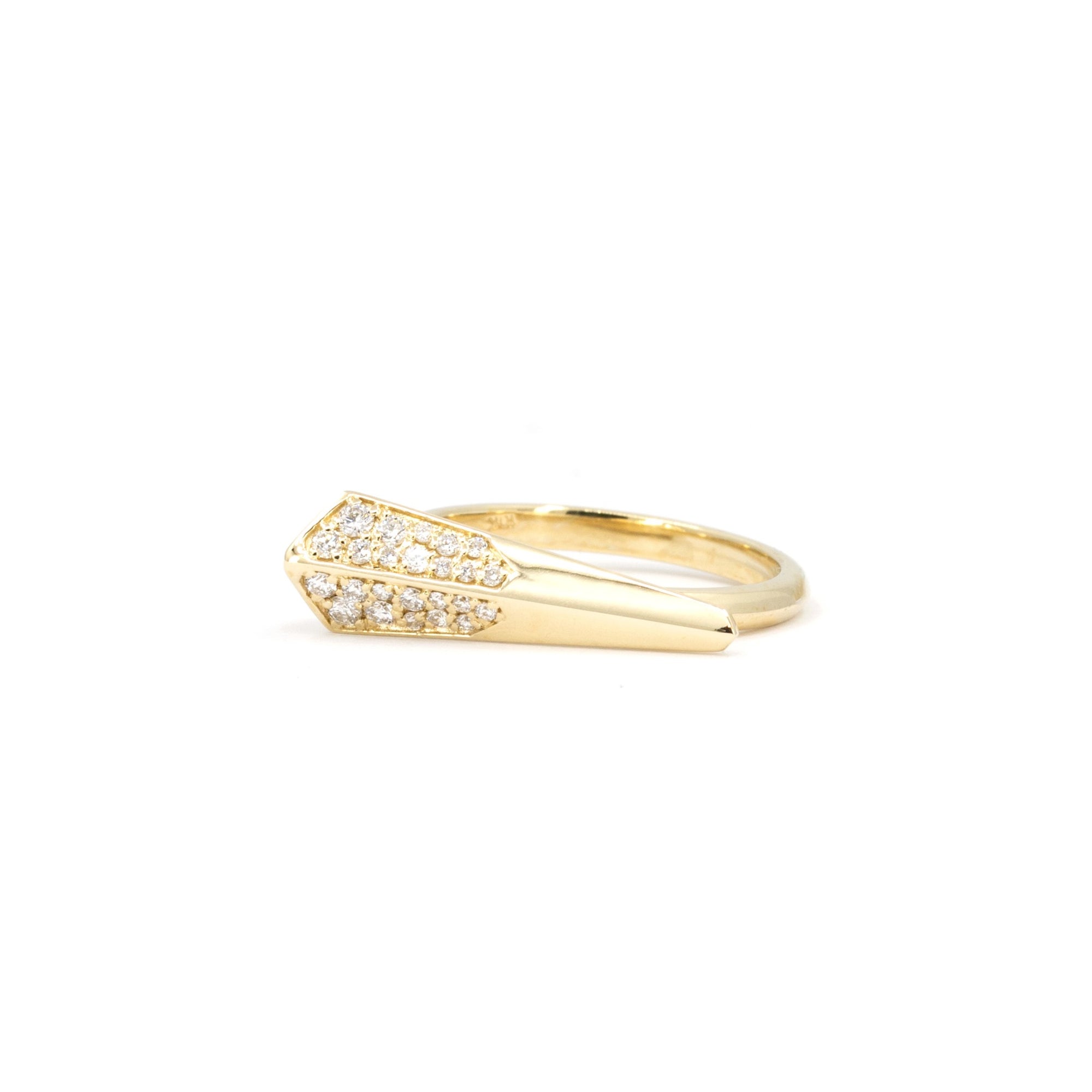 SPINE | Edgy Yellow Gold Diamond Ring