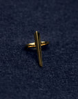 Top-down view of Peak Ring in Yellow Gold – A contemporary and daring gold ring with sharp geometric lines.