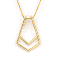 Ring Holder Pendant in Yellow Gold on white background – A modern and sleek pendant designed to hold a ring, crafted by Bena Jewelry in Montreal.