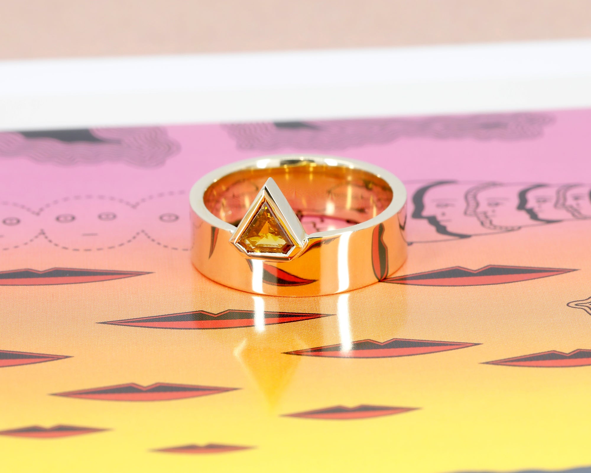 ZENITH | Pentagonal Orange Diamond Ring