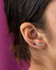 Minimalist Redish Purple Rhodolite Garnet Gold Stud Earrings