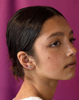 Minimalist Redish Purple Rhodolite Garnet Gold Stud Earrings