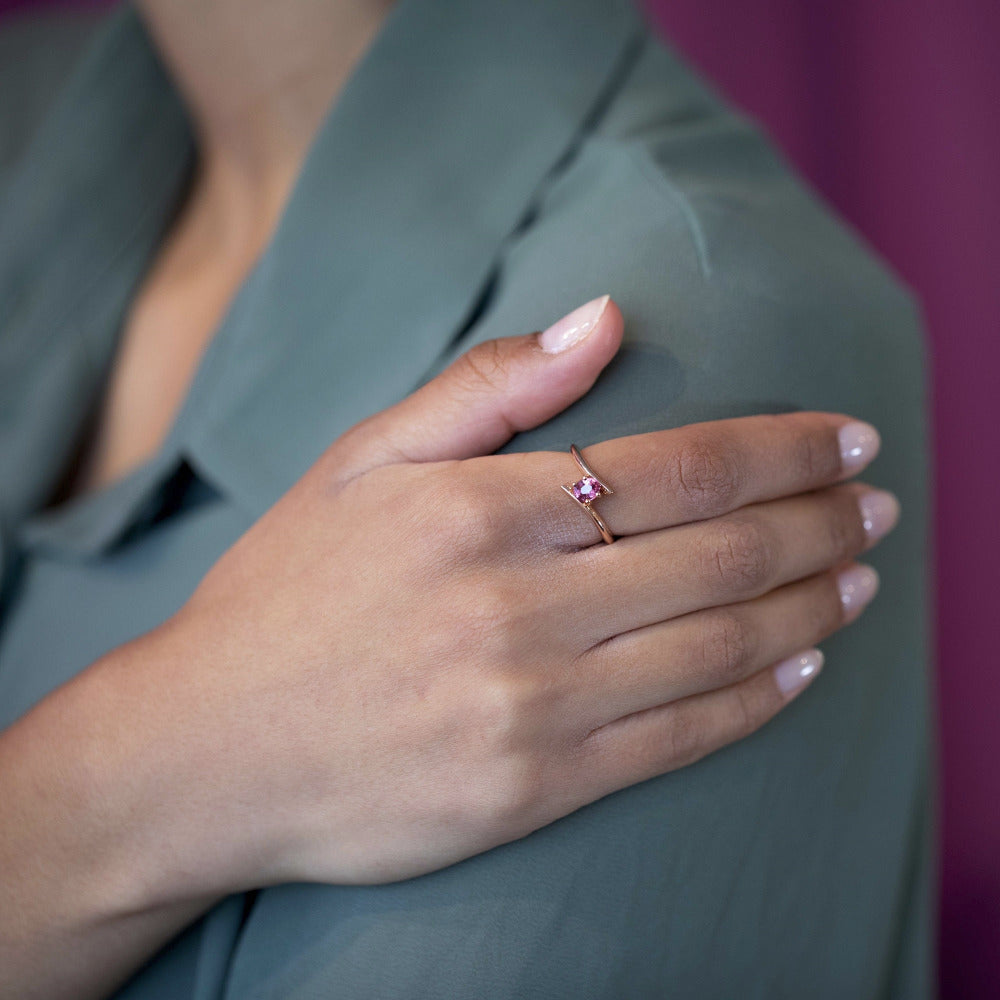 custom made color gemstone bridal ring bena jewelry montreal