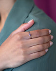 Magic Intense Purple Natural Sapphire Minimalist Gold Ring