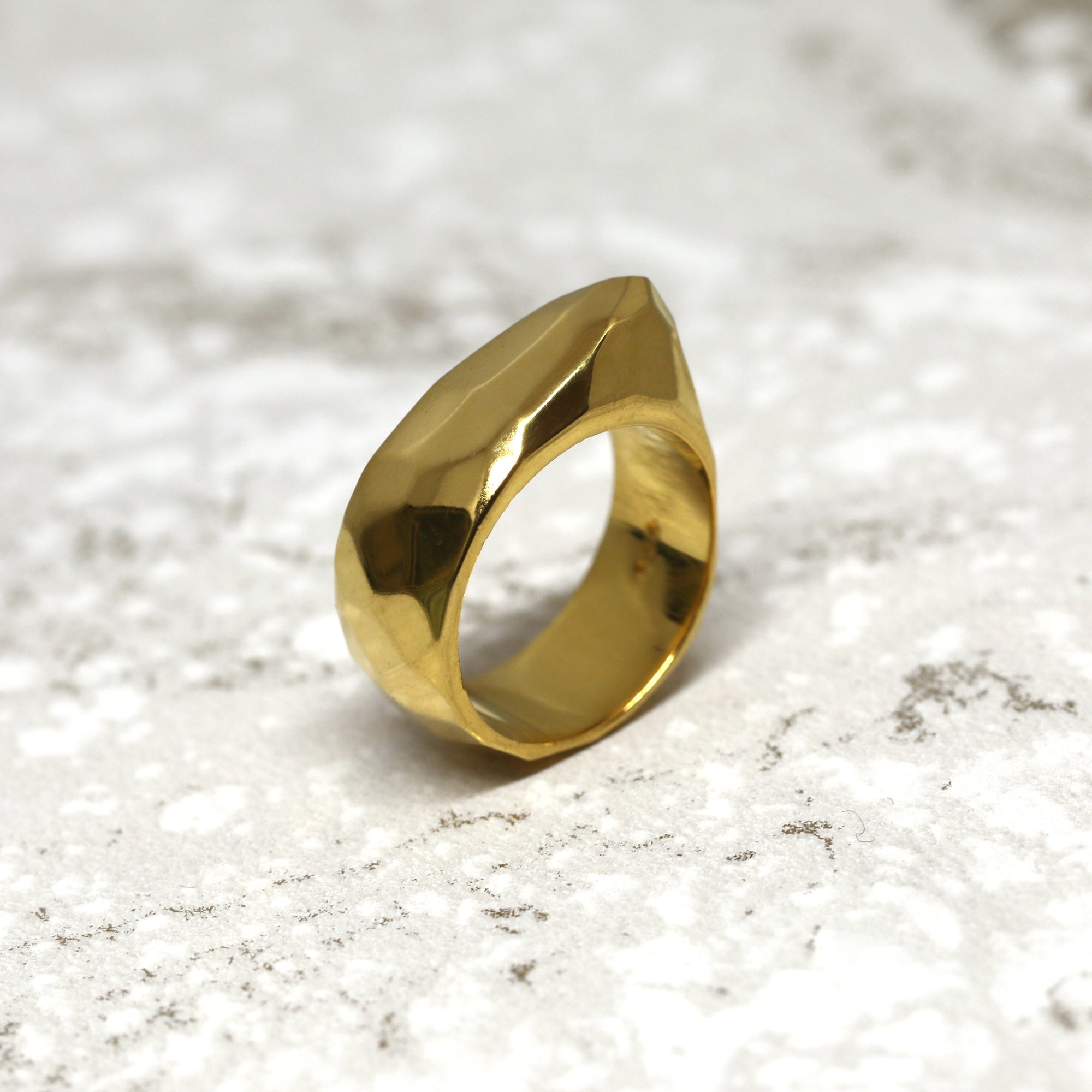 Front view Bena Jewelry Cast Collection Vermeil Yellow Gold Silver Plated Fine Jewelry Designer Montreal Custom Jewelry Specialist Montreal Made in Canada