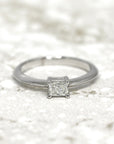 White Gold Ring Radiant Diamond - 0.30 ct