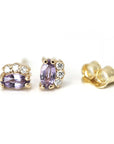 Marquise Shape Violet Lilac Sapphire & Diamond Dora Earrings