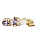 Marquise Shape Violet Lilac Sapphire & Diamond Dora Earrings