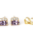 Marquise Shape Violet Lilac Sapphire & Diamond Dora Earrings