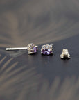 Marquise Shape Violet Lilac Sapphire & Diamond Dora Earrings