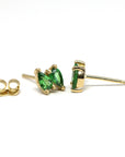 Second Edition Tsavorite Garnet Double Pear Yellow Gold Stud Earrings