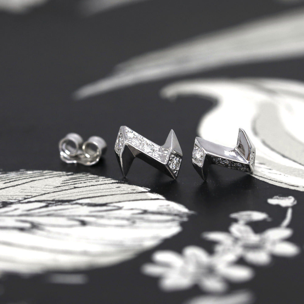 Bena Jewelry Silver and Diamond Stud Earrings Made in Montreal Canada