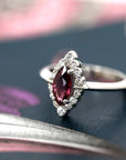MARQUISE RHODOLITE AURA | White Gold Ring