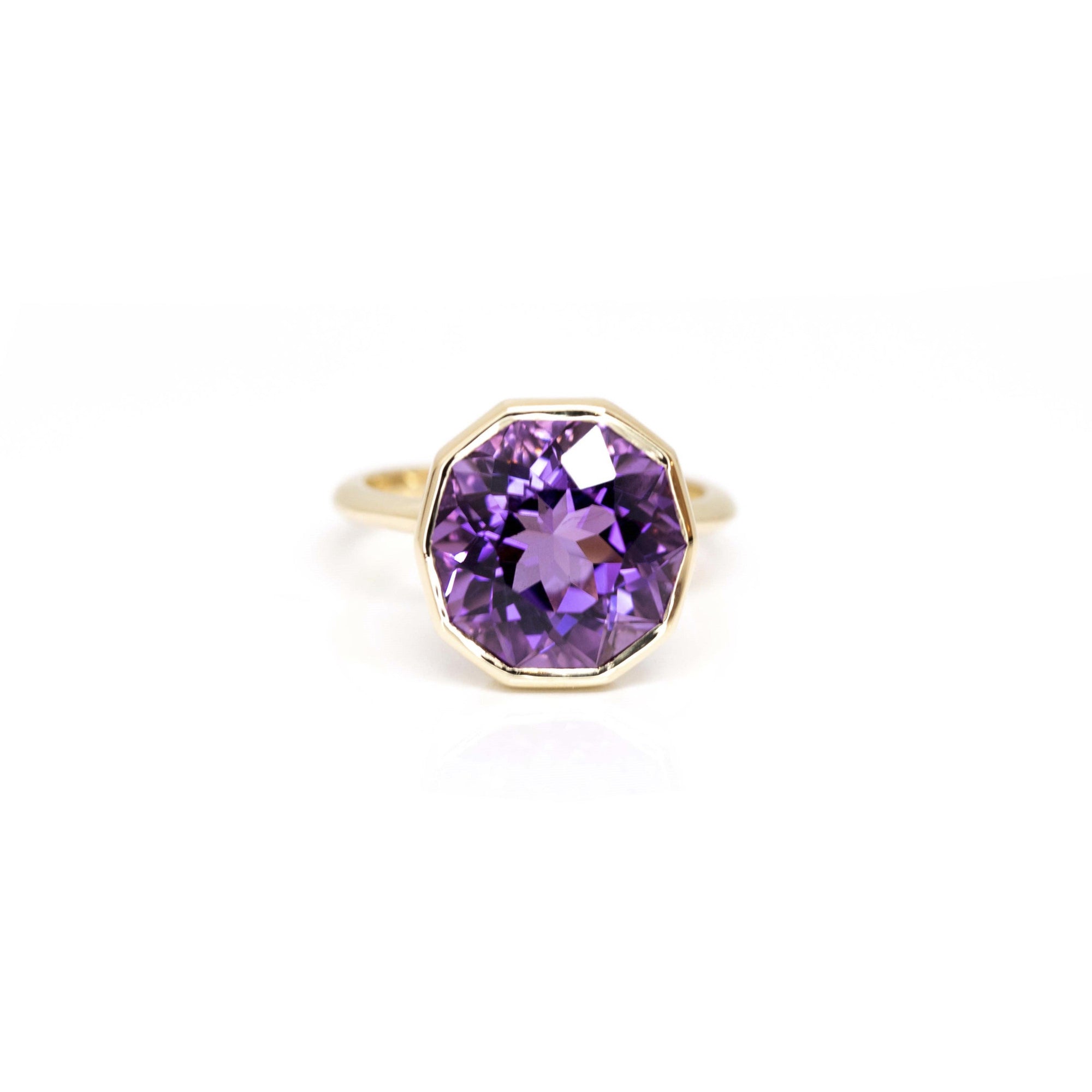 gold ring big amethyst gemstone montreal made bena jewelry