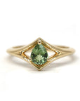 Green Sapphire Yellow Gold Adorn Ring