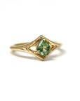 Green Sapphire Yellow Gold Adorn Ring