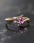pink tourmaline rose gold bridal ring bena jewelry store montreal