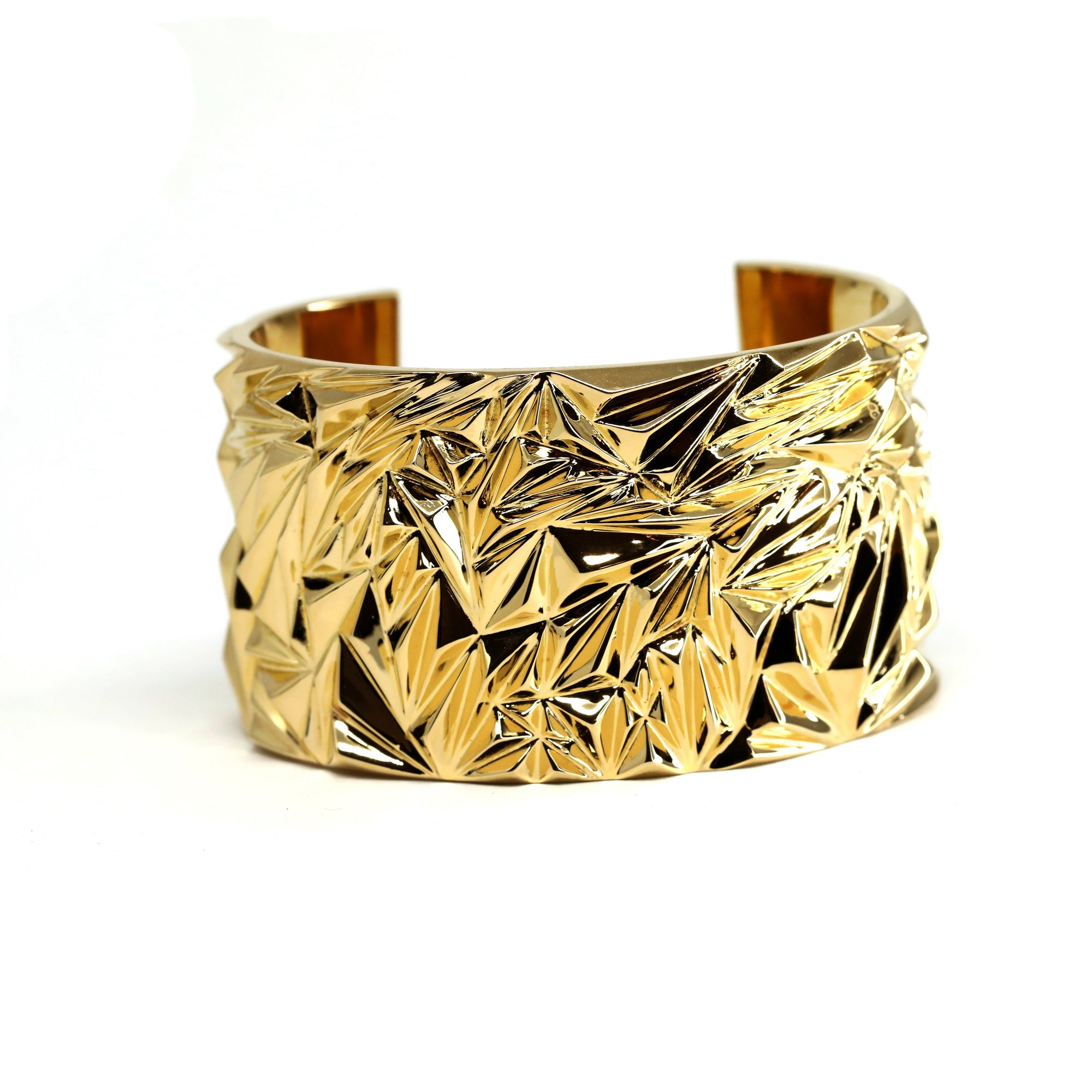 vermeil gold bena jewelry edgy jewelry large cuff bracalet modern fine jewelry made in canada bold jewelry design custom made cocktail jewelry gold bracelet