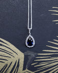 Pear Shape Sapphire & Diamond Pendant