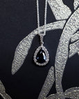 Pear Shape Sapphire & Diamond Pendant