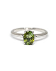 Oval Shape Vivid Green Troumaline Gold Ring