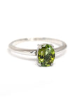 Oval Shape Vivid Green Troumaline Gold Ring