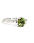 Oval Shape Vivid Green Troumaline Gold Ring