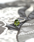 Oval Shape Vivid Green Troumaline Gold Ring