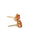 Sunstone & Cognac Diamond Gold Earrings - 0.17 ct