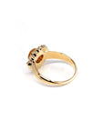 yellow gold opal and diamond bridal ring custom made by bena jewelry desginer in montreal canada