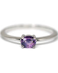 Magic Intense Purple Natural Sapphire Minimalist Gold Ring