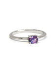 Magic Intense Purple Natural Sapphire Minimalist Gold Ring