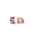 Marquise Shape Pink Sapphire & Diamond Dora Stud Earrings