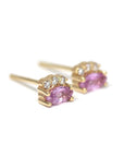 Marquise Shape Pink Sapphire & Diamond Dora Stud Earrings