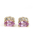 Marquise Shape Pink Sapphire & Diamond Dora Stud Earrings