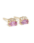 Marquise Shape Pink Sapphire & Diamond Dora Stud Earrings