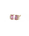 Marquise Shape Pink Sapphire & Diamond Dora Stud Earrings