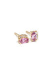 Marquise Shape Pink Sapphire & Diamond Dora Stud Earrings
